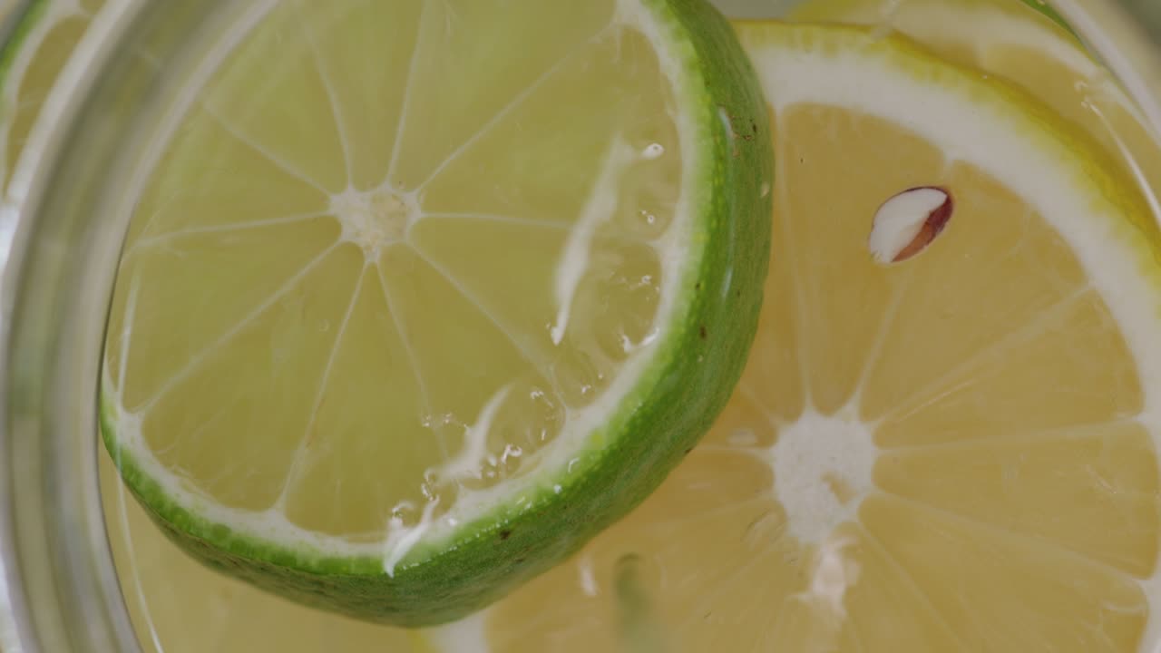 agua de infusión de limón y limón