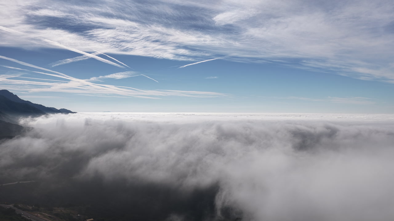 Santa Barbara California, a view over the clouds.