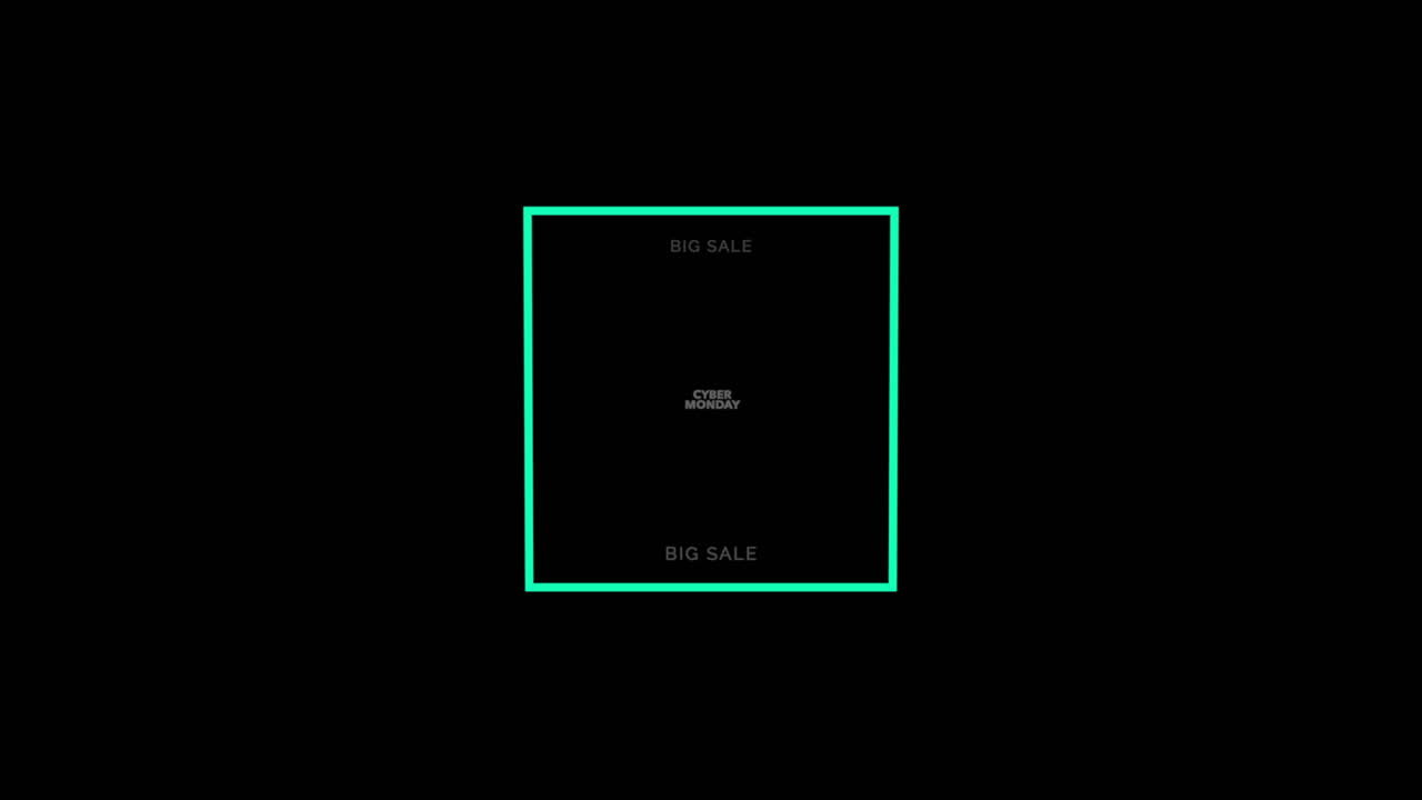 Framed Focus: Modern Cyber Monday on Black Gradient