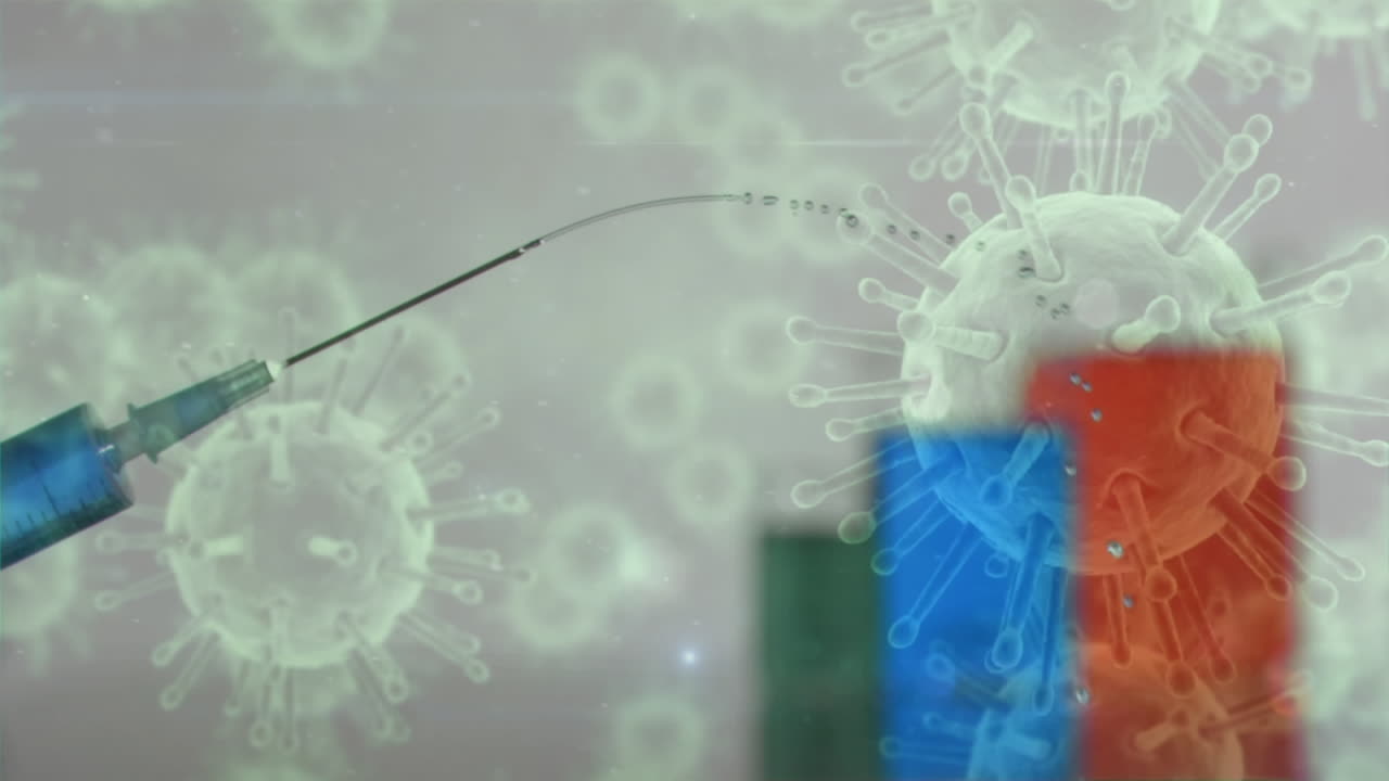 코로나19 세포가 의사들의 팀을 상대로 움직이고 있습니다.