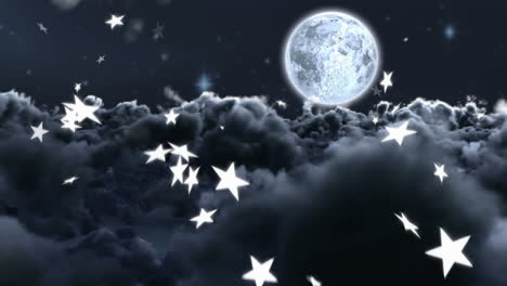 stars falling on grey background