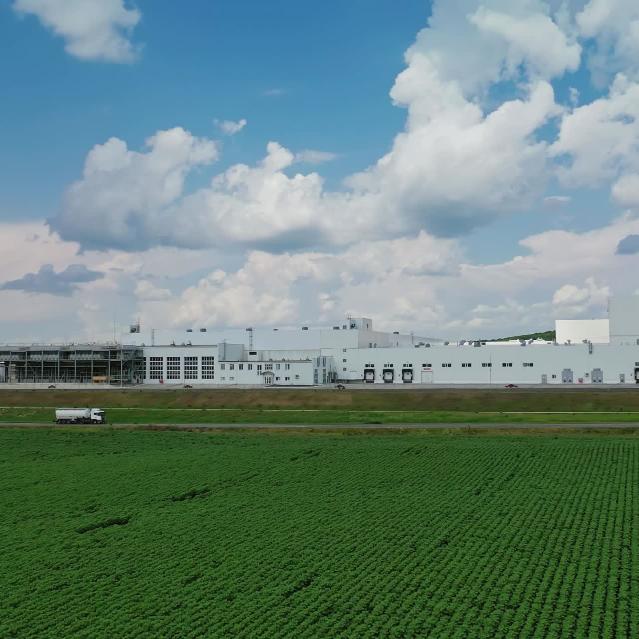 Aerial view of big industrial area