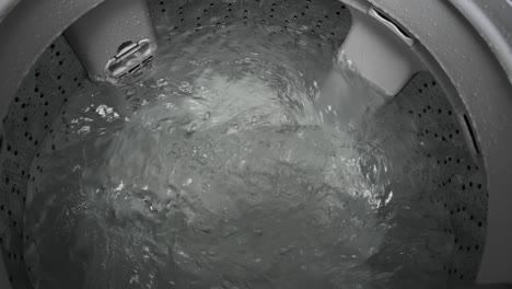 the water of the washing machine that is spinning