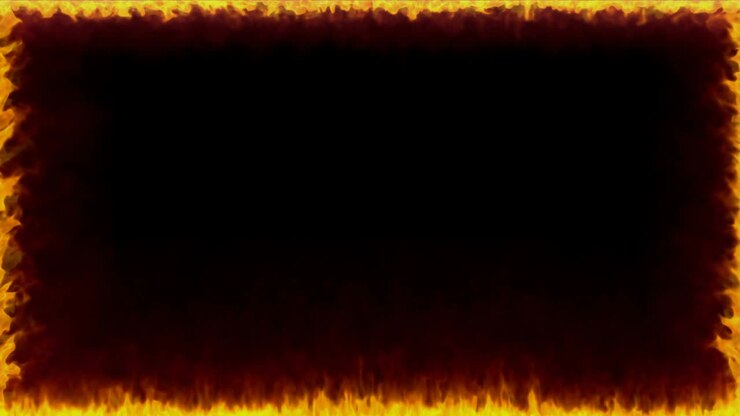 Fire frame isolated on black.