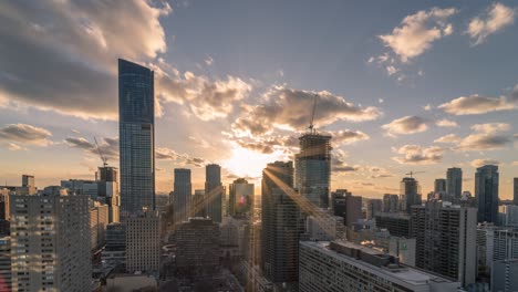 city skyline modern architecture toronto sunset