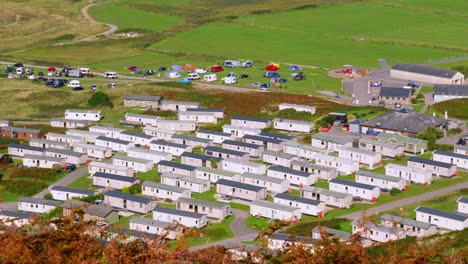 aerial view of a large caravan park