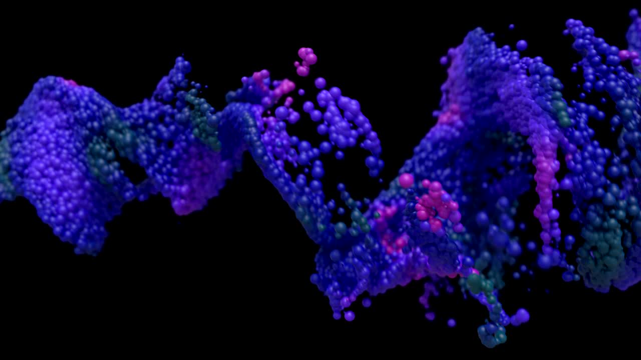 Abstract particles flowing across the frame.