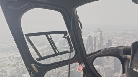 filming from inside a helicopter over london