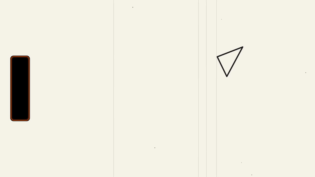 Animação minimalista abstrata com formas geométricas e textura de granulação de filme