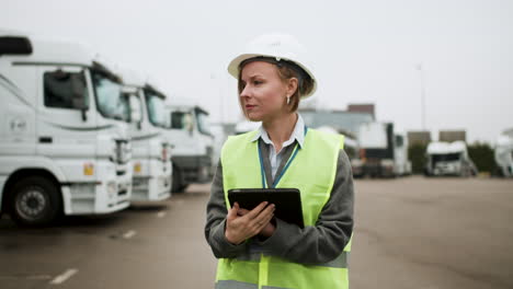 Woman-doing-trucks-inspection