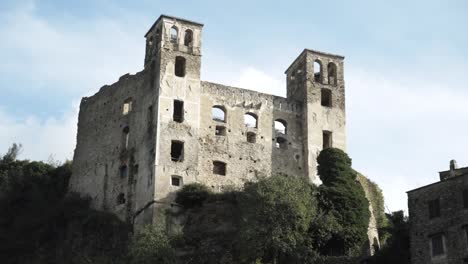 ruined castle on a hillside