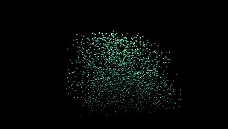 abstract text with teal particles