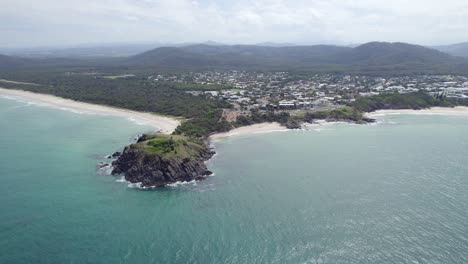 Antena-De-Norries-Head-Y-Cabarita-Beach-En-Nueva-Gales-Del-Sur,-Australia---Disparo-De-Drones