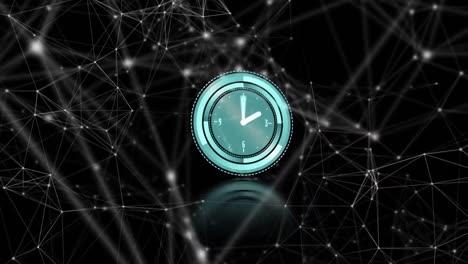 animación de la red de conexiones durante el reloj moviéndose rápidamente