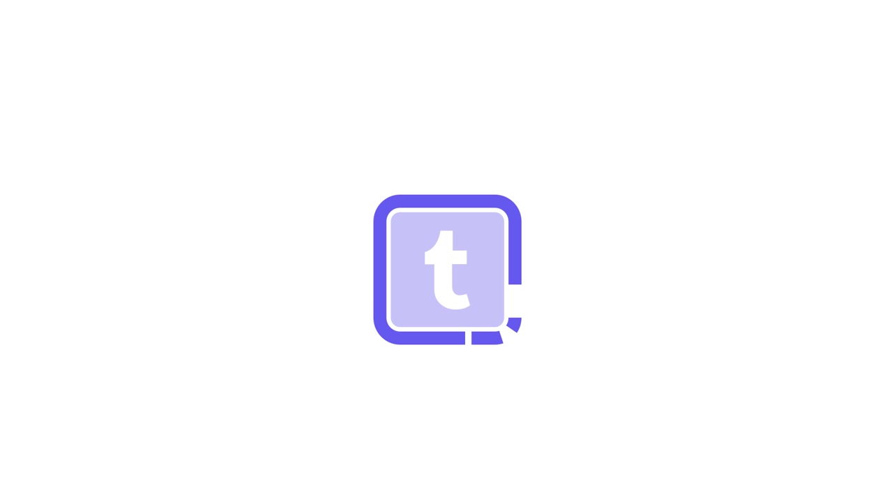 Tumblr Social Media Logo Animation on White Background
