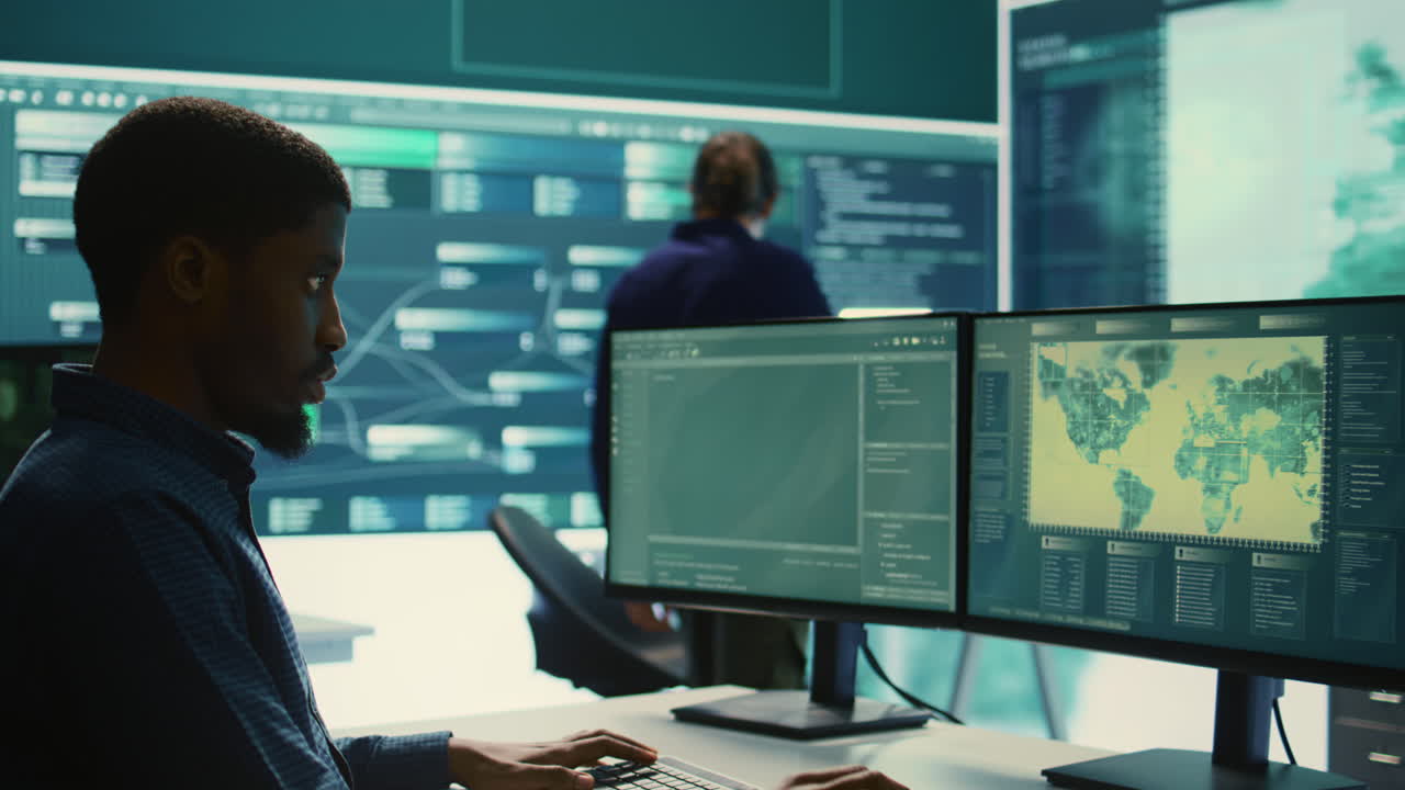 hackers gubernamentales analizando datos para la detección de amenazas cibernéticas