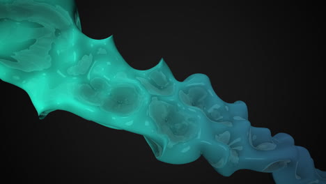 formas abstractas de color verde líquido en el espacio oscuro 1