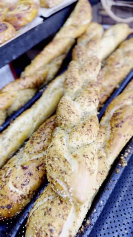 freshly baked twisted bread