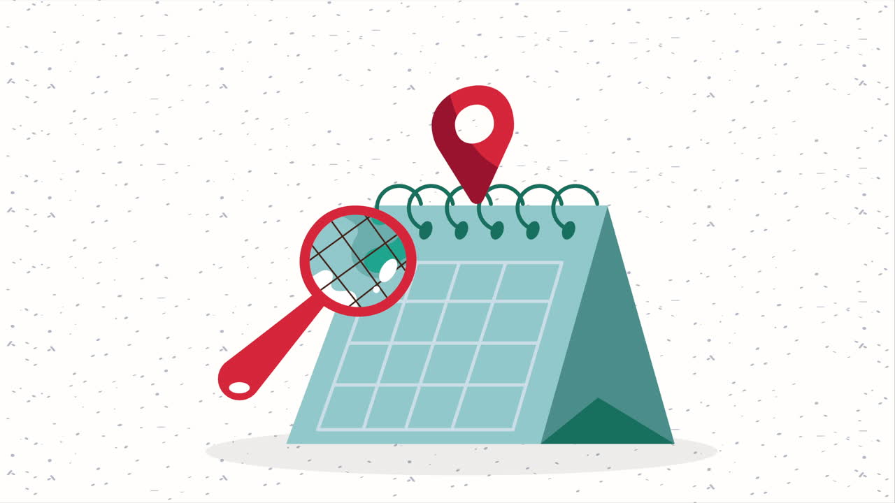 местоположение штифта в анимации календаря