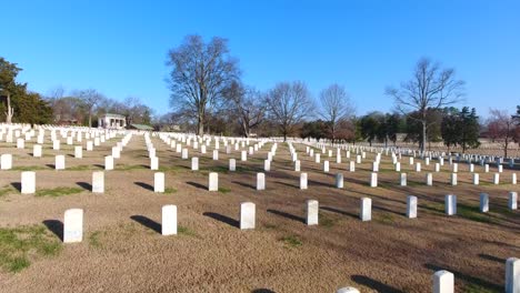 4k aerial military cemetary nashville national cemetery tennessee grave graveyard flyover