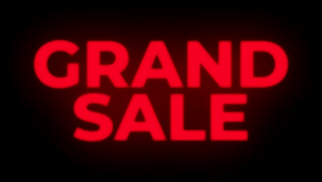 grand sale  text flickering display promotional loop.