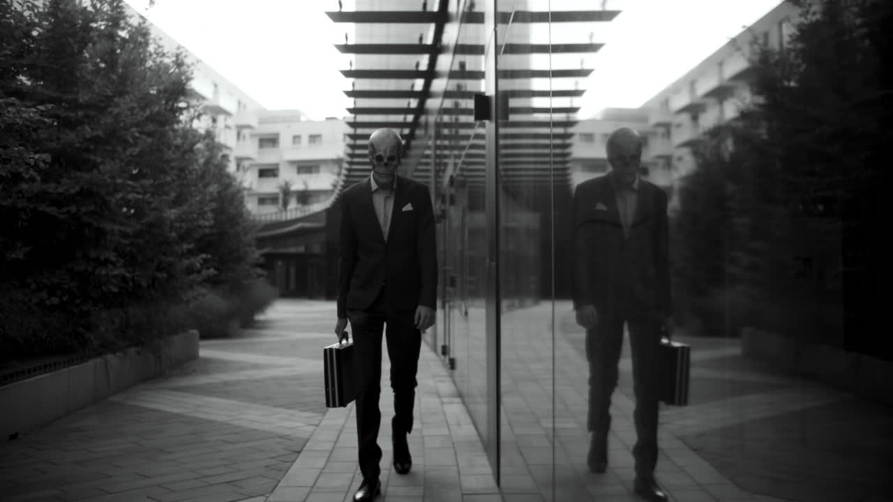 Man in a Skull Mask Suit