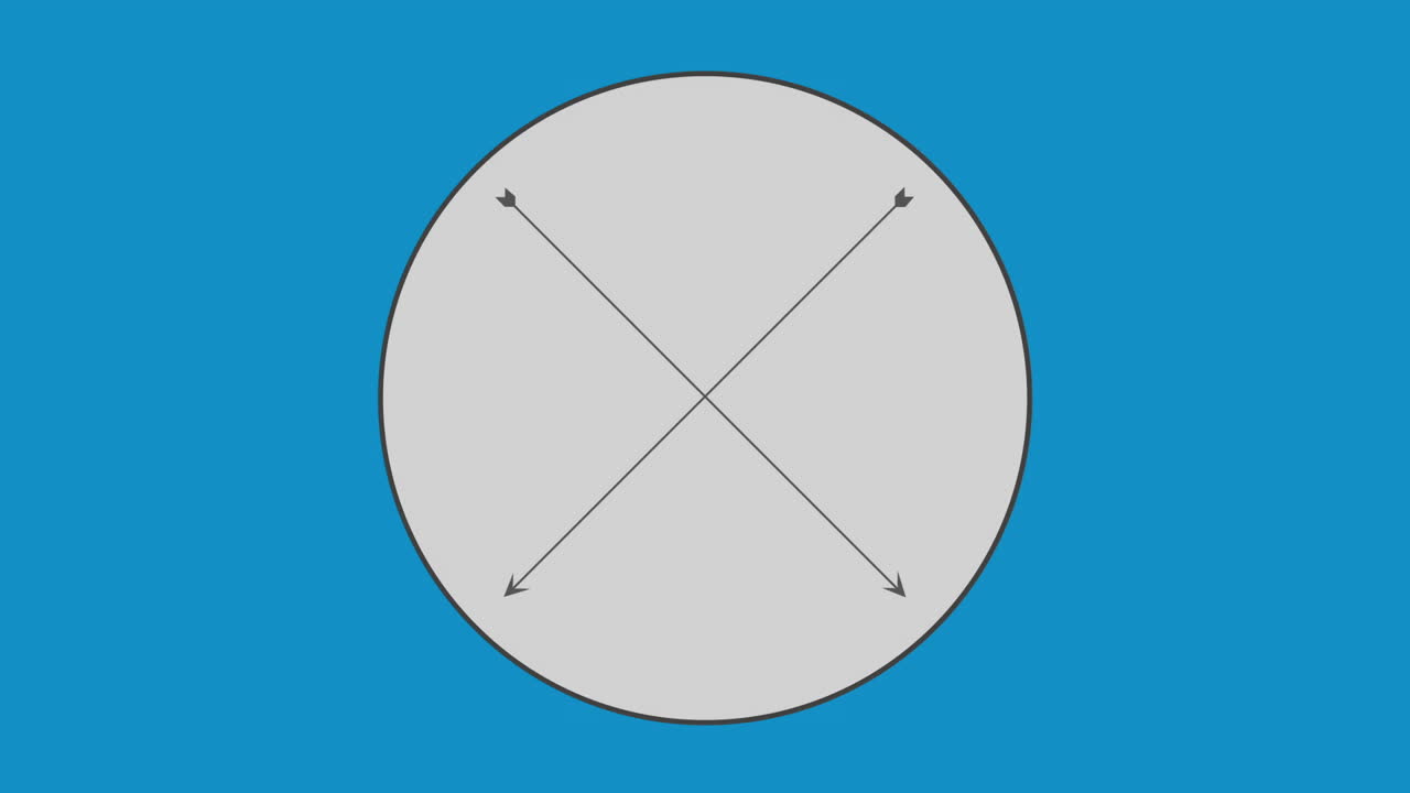 원 안의 십자 화살표