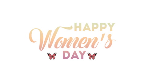 happy womens day lettering with butterflies flying