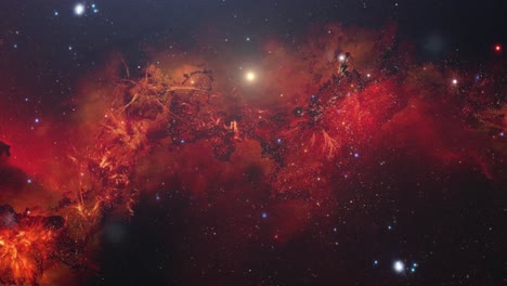 nebulosa roja en movimiento en el espacio ultraterrestre