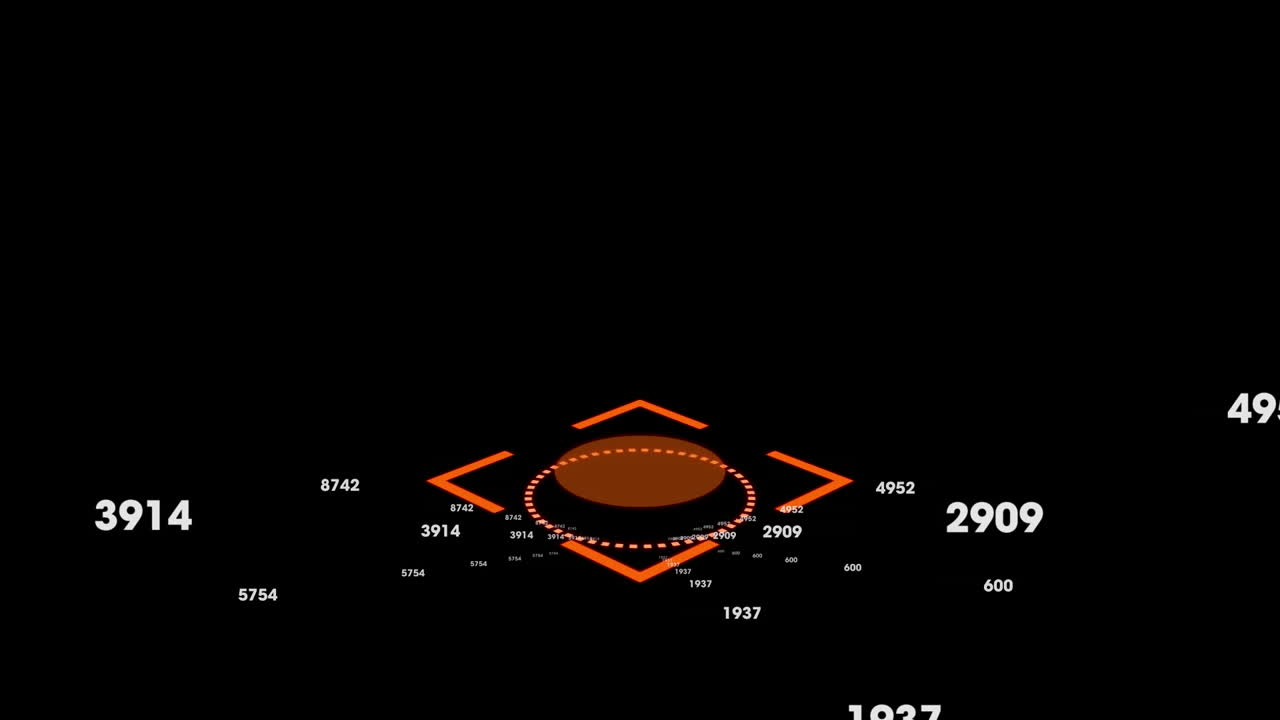 animación del marcador naranja sobre los números que cambian sobre un fondo negro