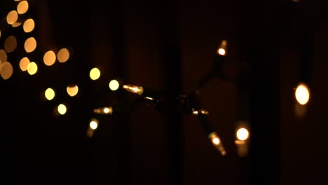Christmas lights out of focus, some of them are blur