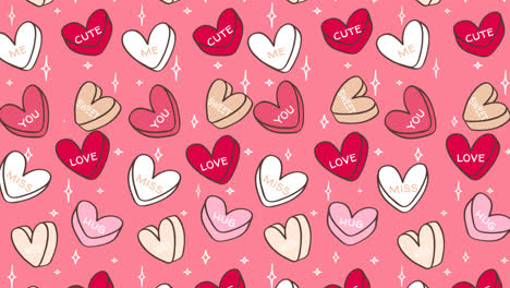 motion graphic of lovely conversation hearts pattern