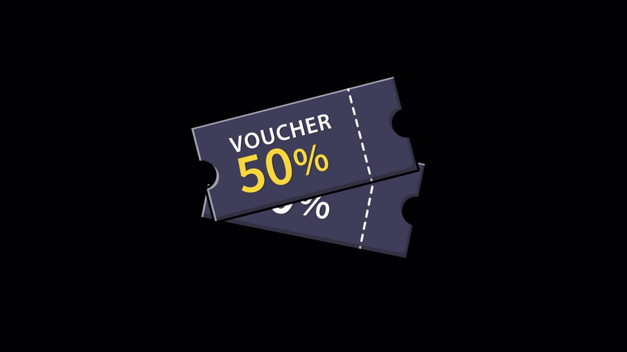Animerede 50% rabatkuponer