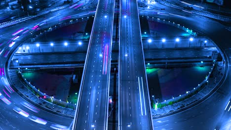 4k,time lapse the road in circle and expressway, motorway and highway and intersection