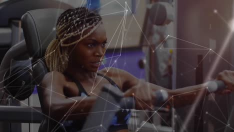network connection with woman working out