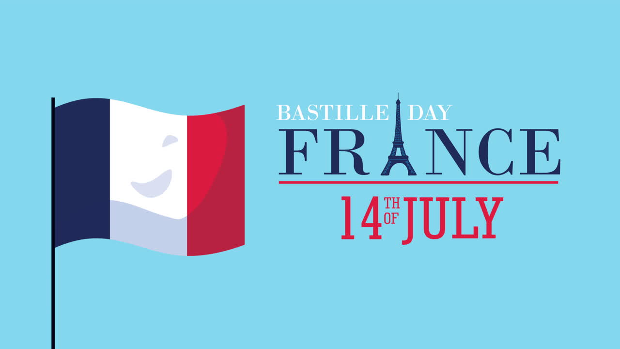 바스티유의 날 프랑스 축제 발과 함께 글자