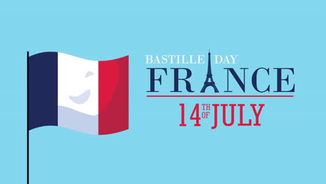 bastille day france celebration lettering with flag