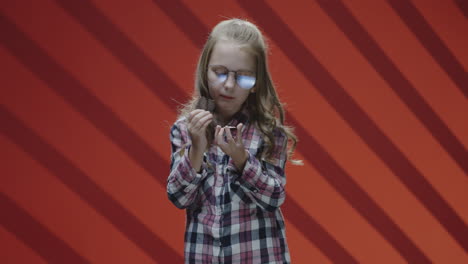 girl eating a chocolate treat