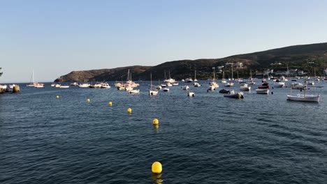 Boats-in-the-town-of-Cadaques-in-la-Costa-Brava