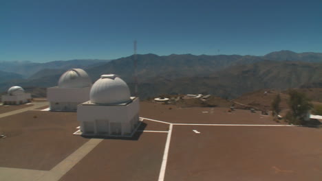 pan across an observatory on a mountaintop day