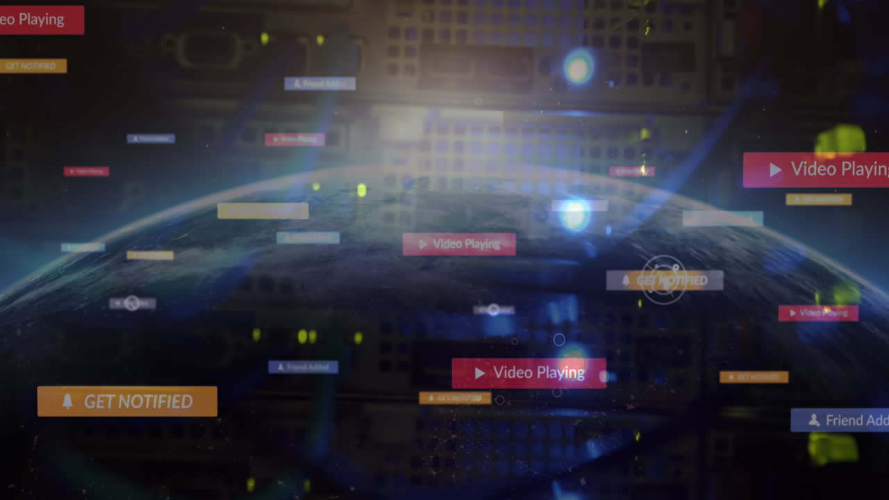 전 세계 소셜 미디어 아이콘의 애니메이션