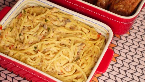 creamy chicken spaghetti with mushrooms