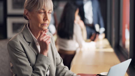 Café,-Negocios-Y-Pensamiento-Con-Mujer.