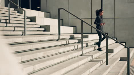 woman on city steps for exercise