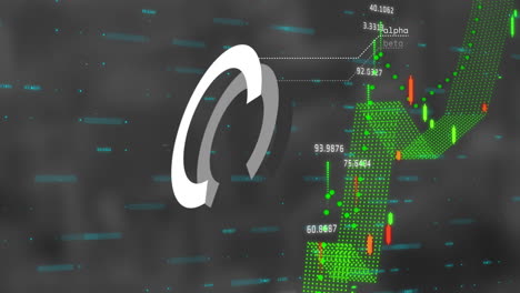 Animation-Der-Finanzdatenverarbeitung-über-Dem-Stadtbild