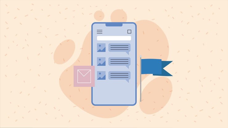 Mobile Phone App Interface Illustration