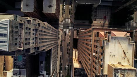 high angle view of city intersection