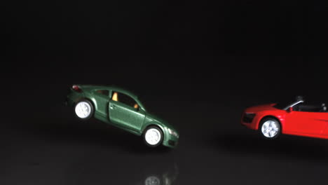 big crash between two toy cars