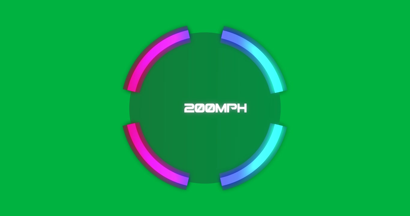Animación de velocímetro de coche sobre fondo transparente