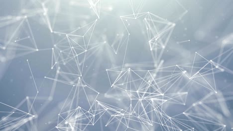 abstract digital concept of geometrical figures: polygon plexus fractals moving, connecting between particles. triangular technological concept seamless loop background animation